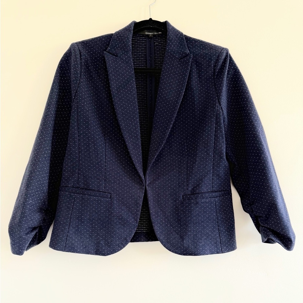 Amanda & Chelsea Dark Blue Blazer with Dotted Pattern size L